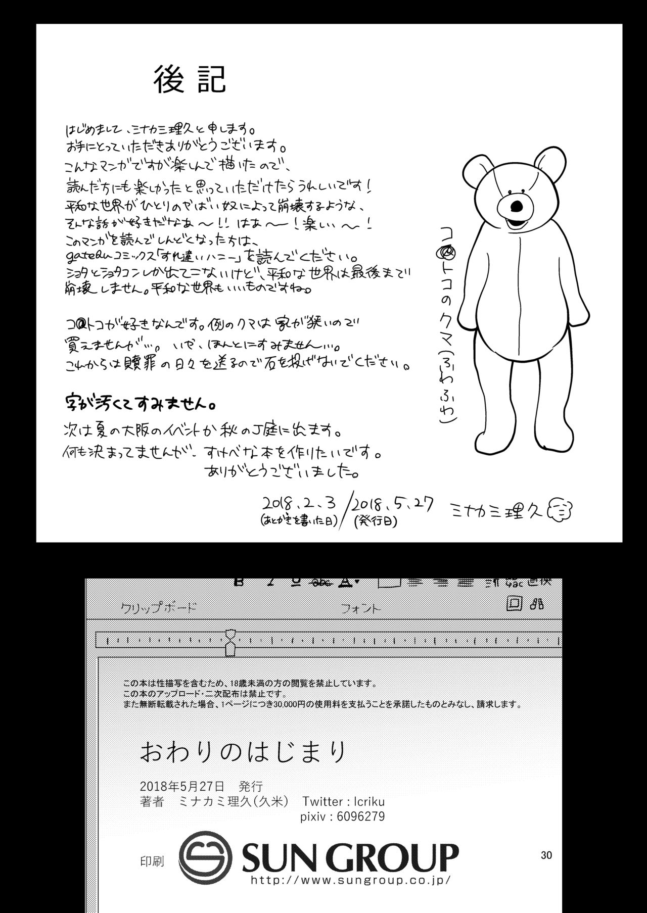 [久米 (ミナカミ理久)] おわりのはじまり [DL版]