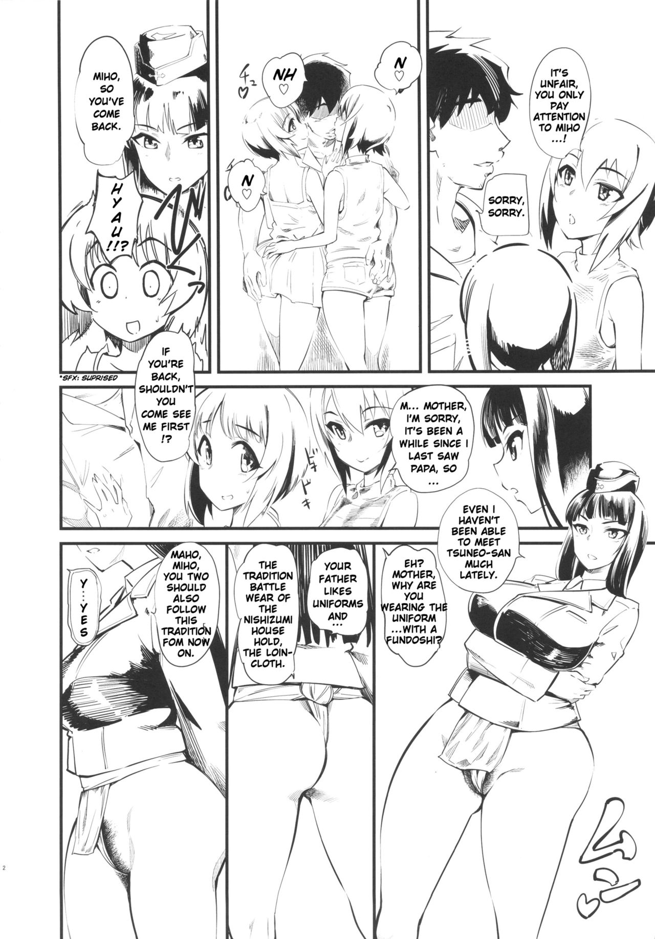 (C90) [ハイパーピンチ (clover)] 西住さんちはなかよし4P (ガールズ&パンツァー) [英訳]