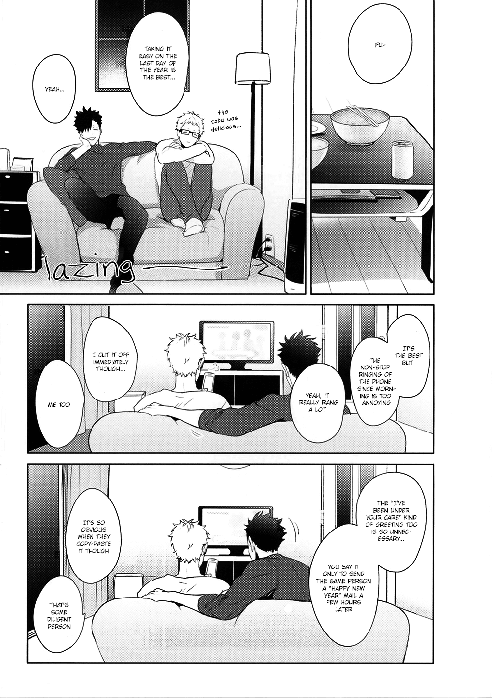 (C89) [クロッキー!! (Kuro)] Lazy Lazy Night (ハイキュー!!) [英訳]