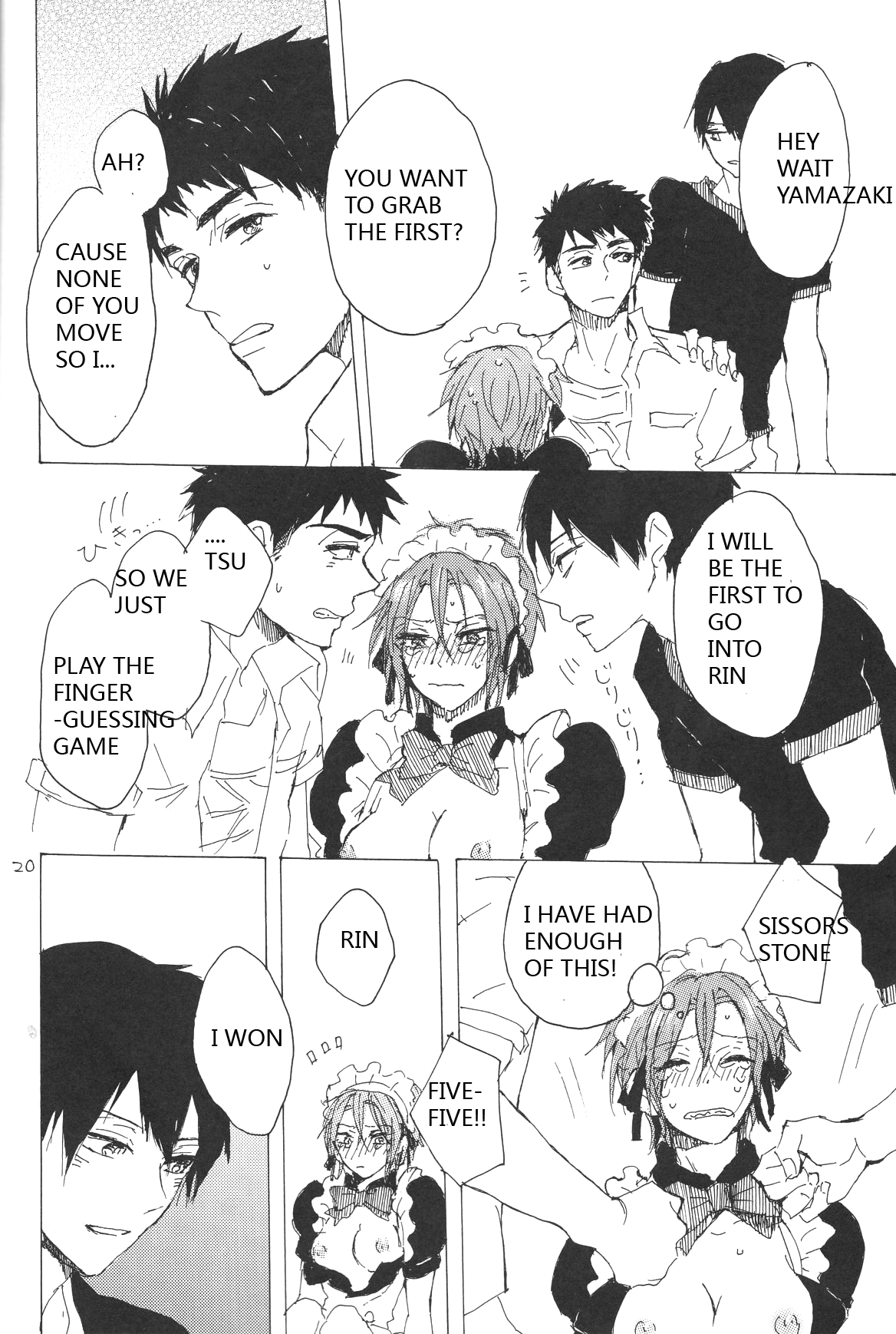 (恋愛ジョーズ5) [sashilot (天井しお)] よんP! (Free!) [英訳]