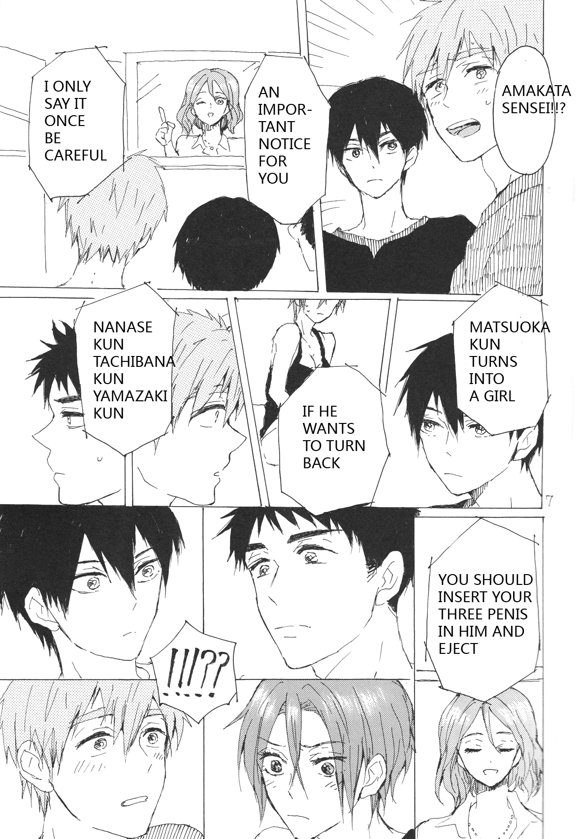 (恋愛ジョーズ5) [sashilot (天井しお)] よんP! (Free!) [英訳]