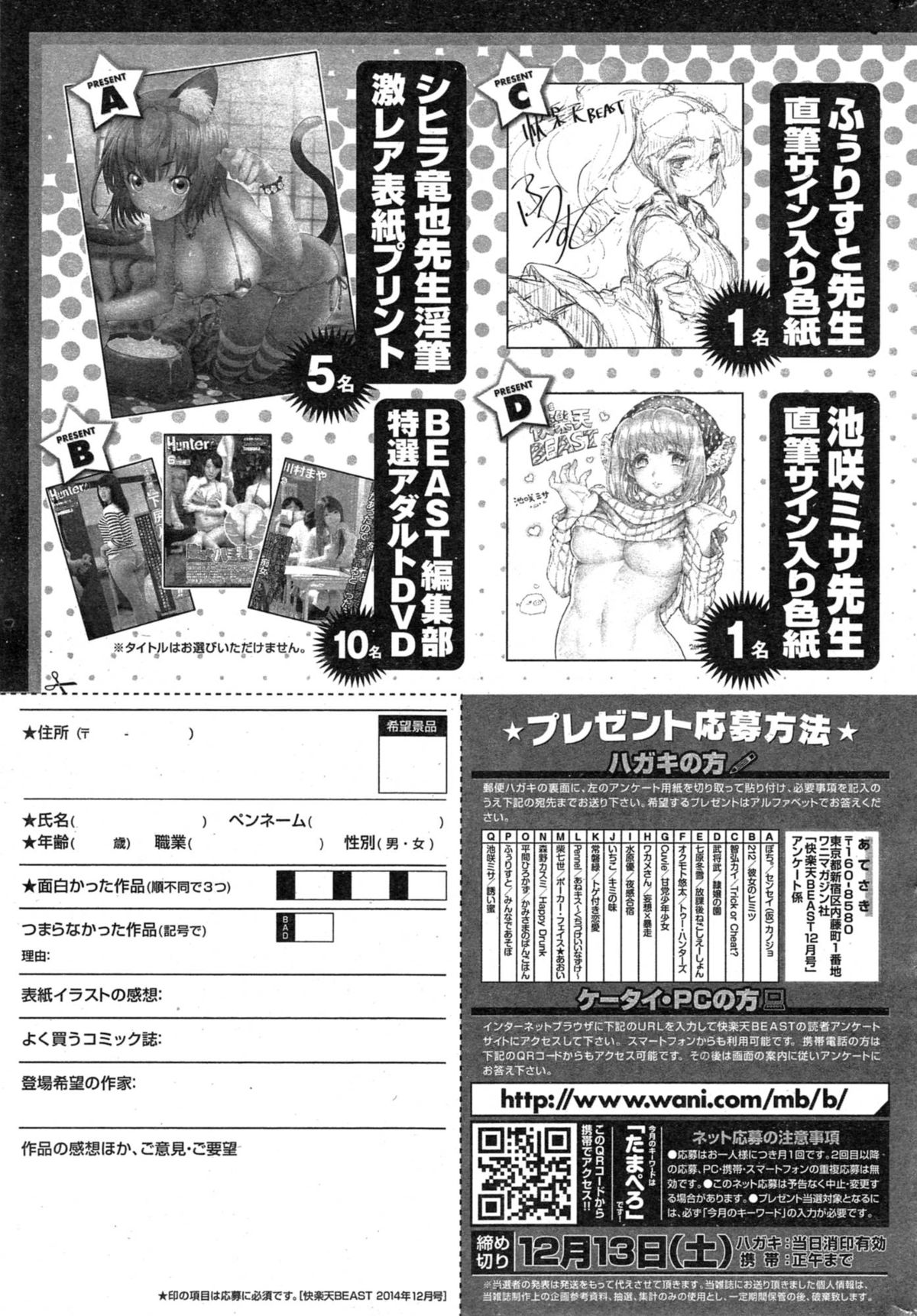 COMIC 快楽天 BEAST 2014年12月号