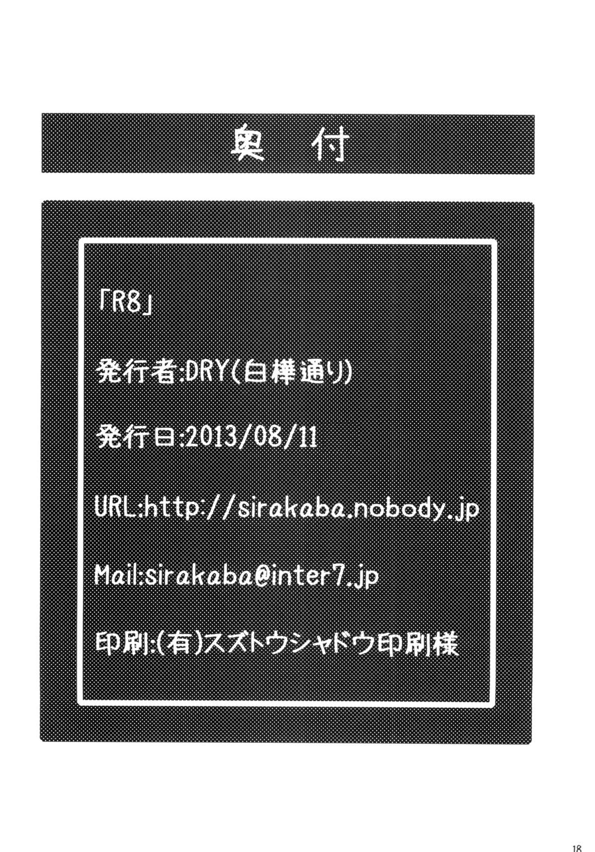 (C84) [白樺通り (DRY)] R8 (Fate/hollow ataraxia)