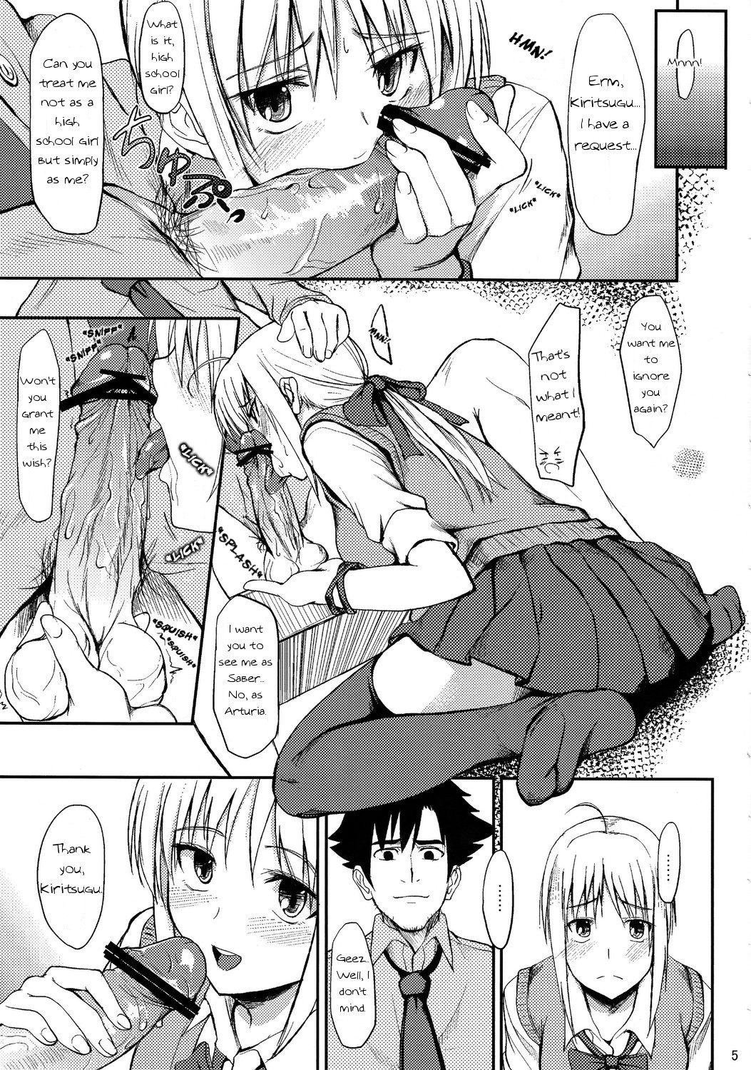 (C82) [セニマンカルタン (虎助遥人)] 女子高セイバー (Fate/Zero) [英訳]