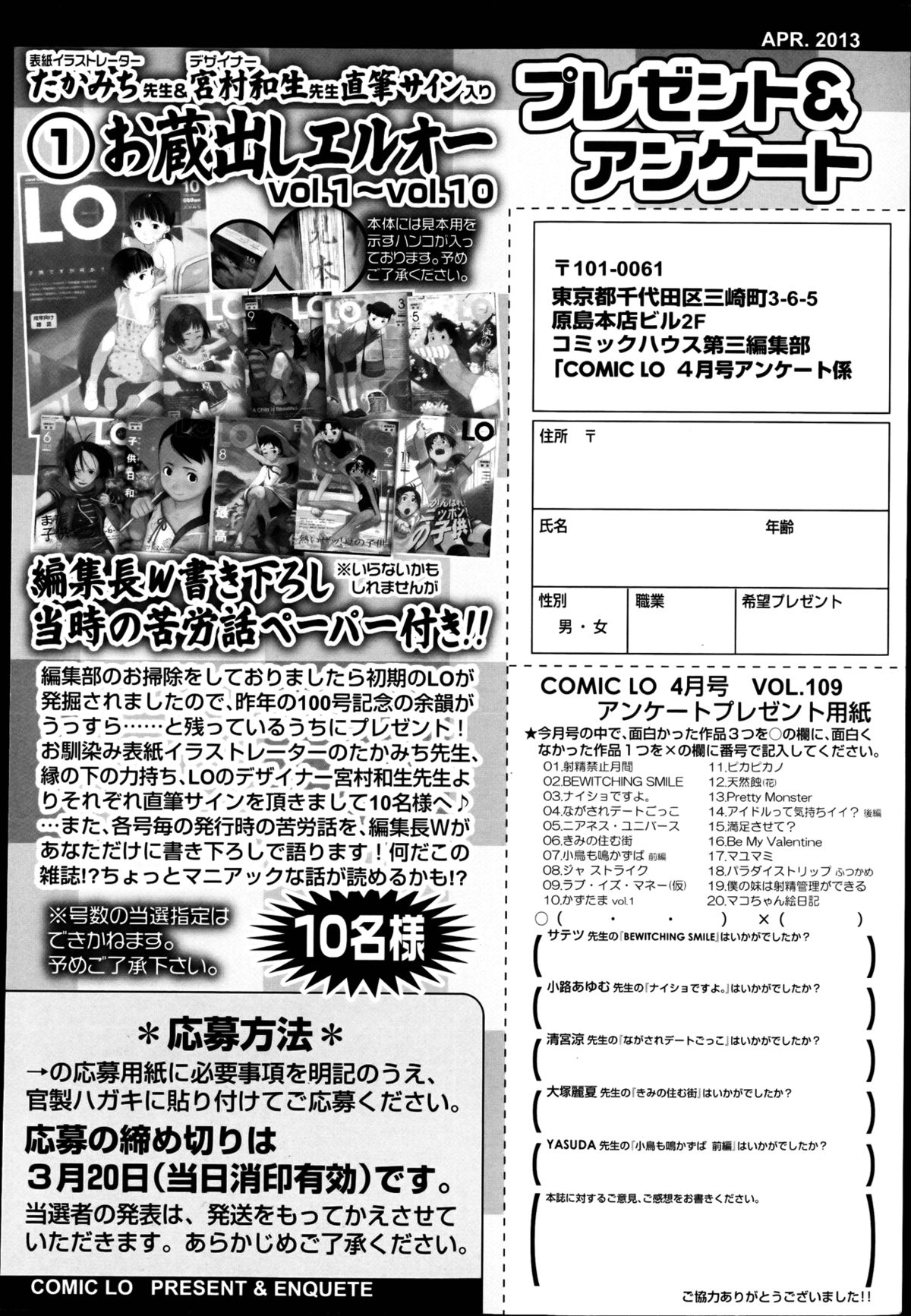 COMIC LO 2013年4月号 Vol.109