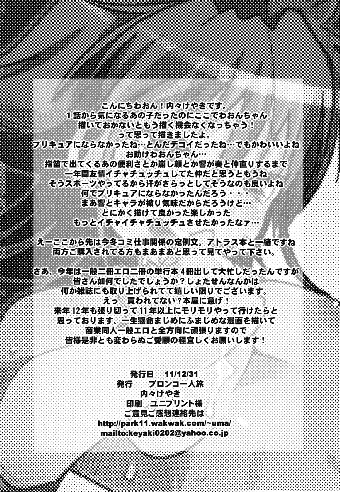 (C81) [ブロンコ一人旅(内々けやき)] 夜に響く2 (スイートプリキュア)