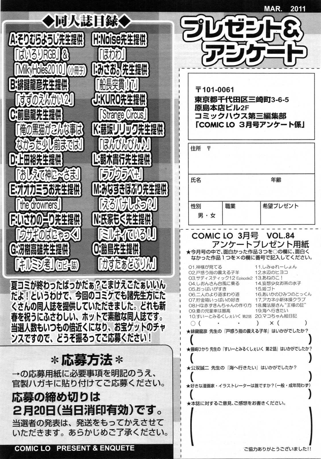 COMIC LO 2011年3月号 Vol.84