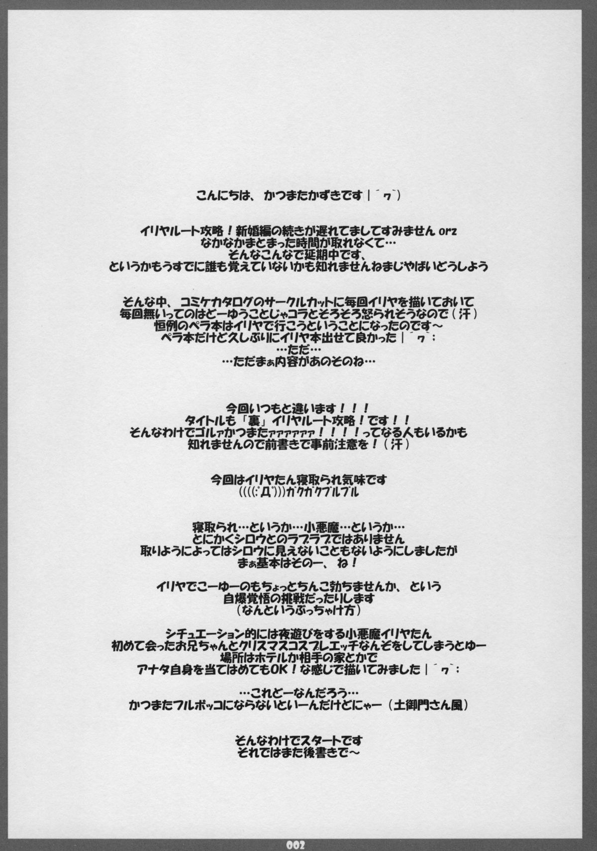 【THIRDBRAND】いりやるとこうりゃくクリスマス編（Fate）（C75）