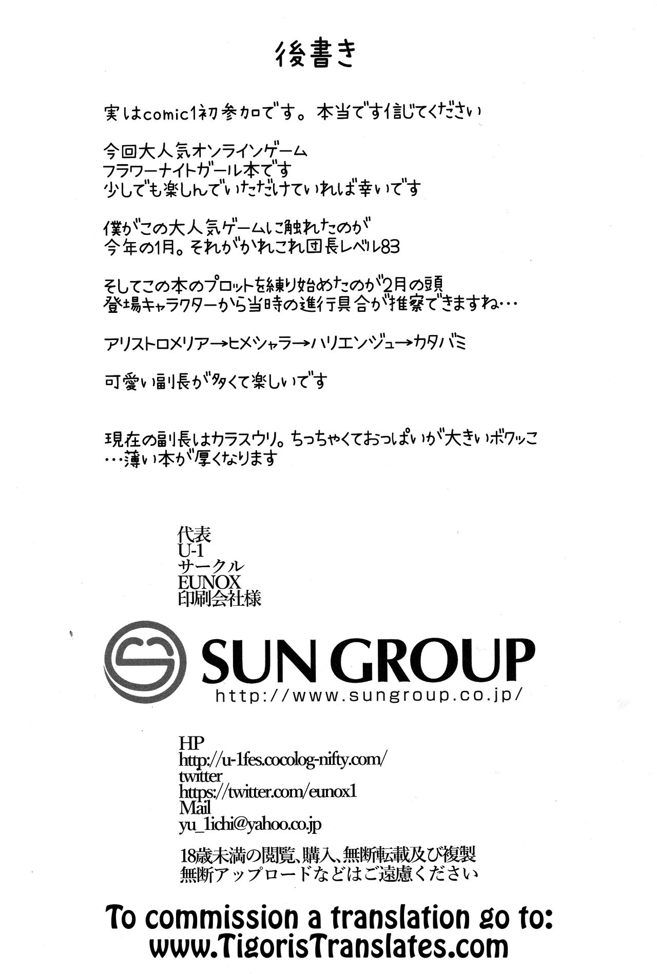 (COMIC1☆10) [EUNOX (U-1)] Banana&Winter Wars (フラワーナイトガール) [英訳]