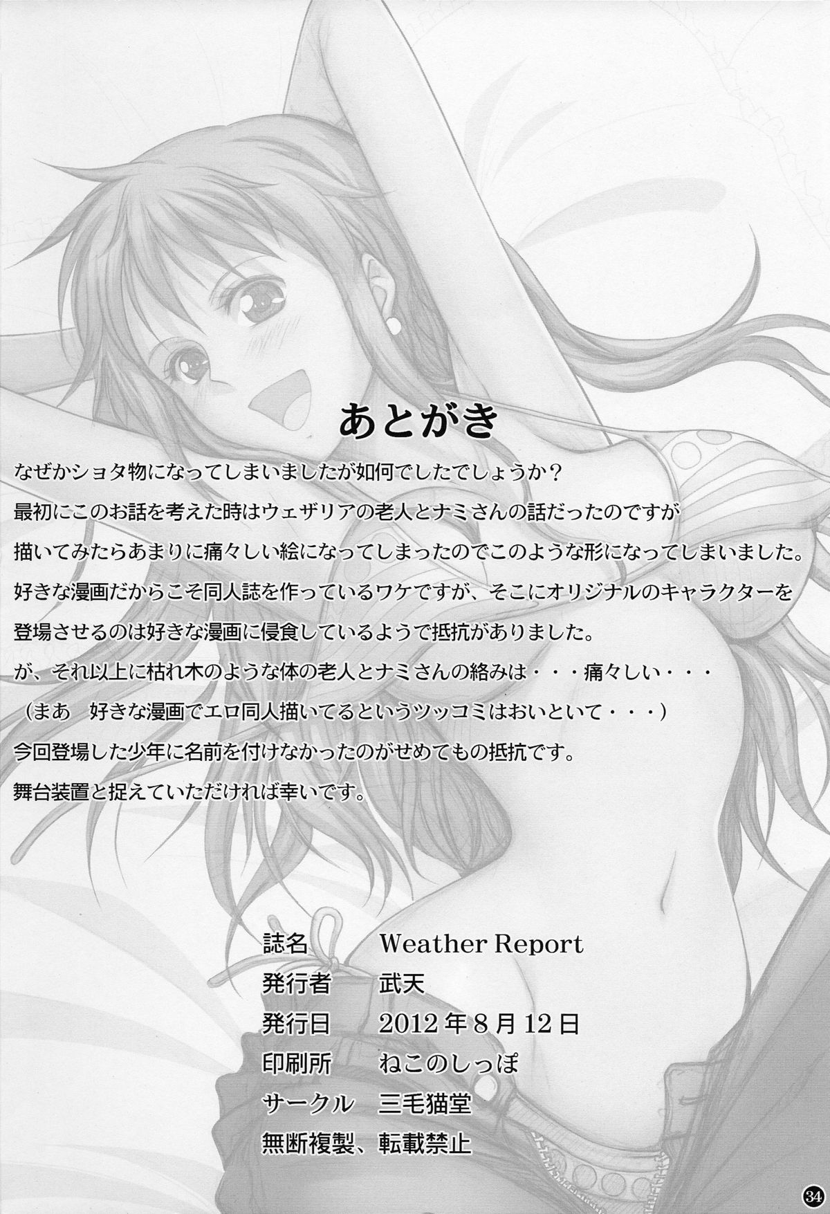 (C82) [三毛猫堂 (武天)] Weather report (ワンピース)