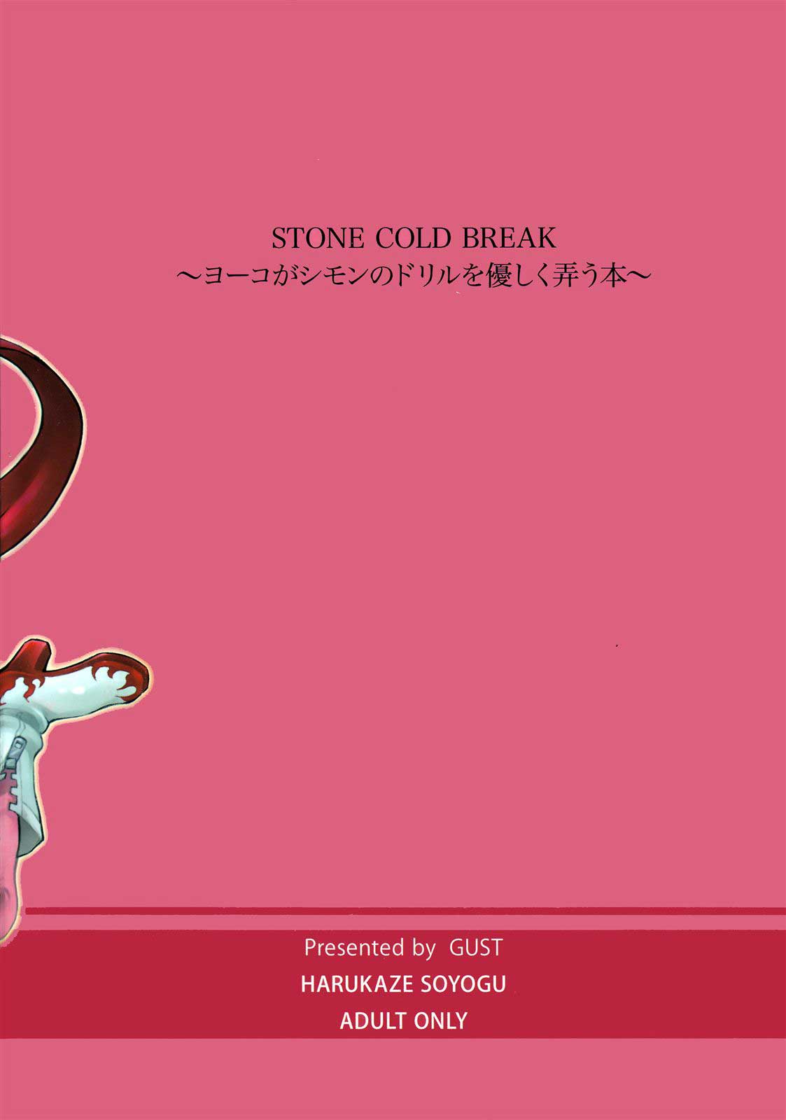 (C72) [GUST (春風ソヨグ)] STONE COLD BREAK ～ヨーコがシモンのドリルを優しく弄う本～ (天元突破グレンラガン) [英訳]