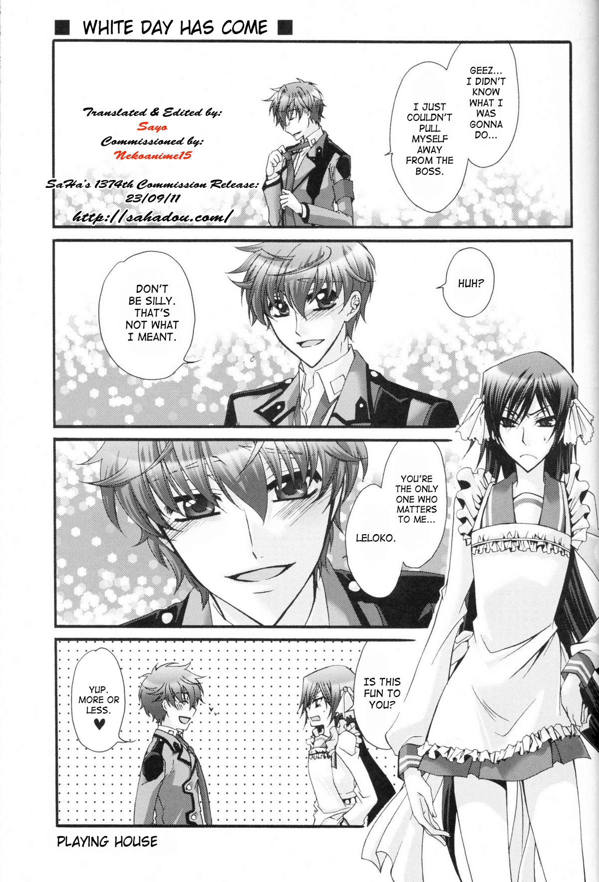 [CLASSIC MILK, PEACE and ALIEN (朝丘夏生, 十七星ふき)] Leloko DE Whiteday (コードギアス 反逆のルルーシュ) [英訳]
