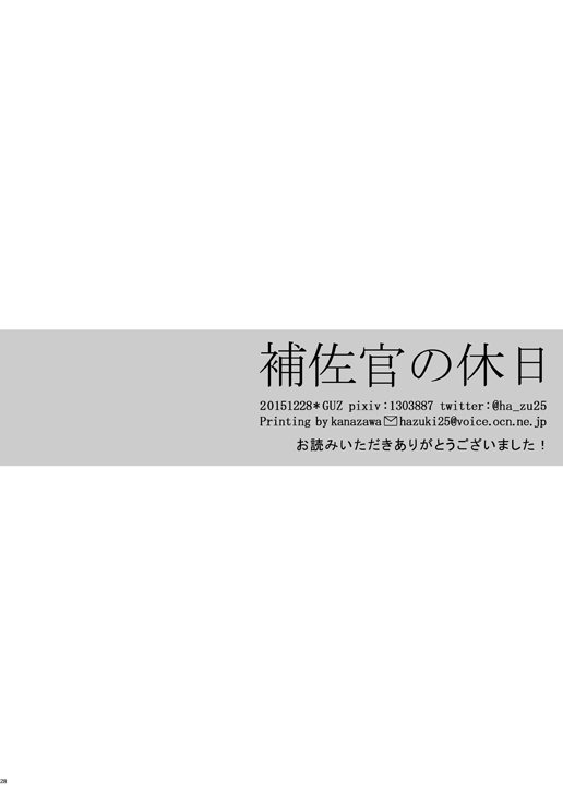 補佐官様の休日 補佐官様の休日