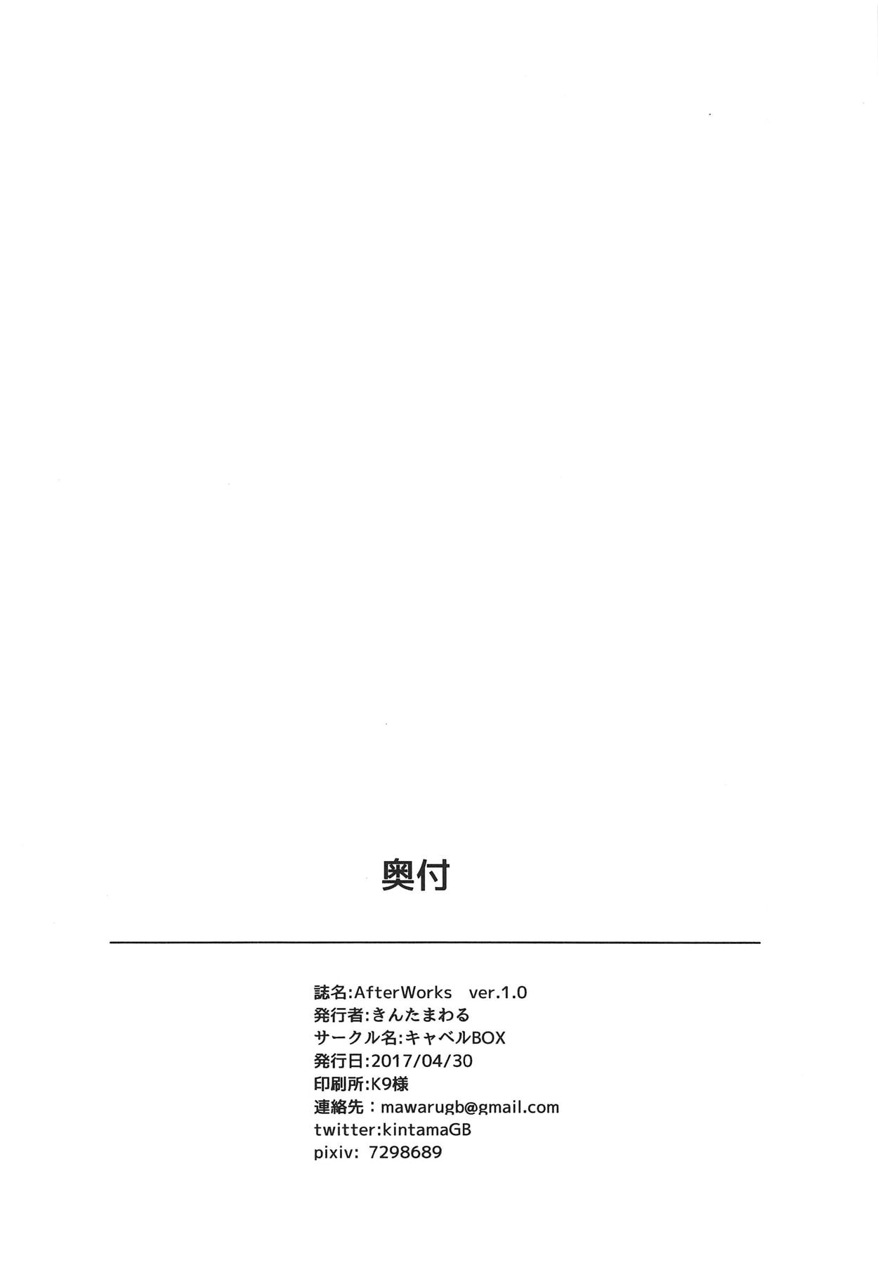 (COMIC1☆11) [キャベツBOX (きんたまわる)] AfterWorks ver.1.0 (艦隊これくしょん -艦これ-)