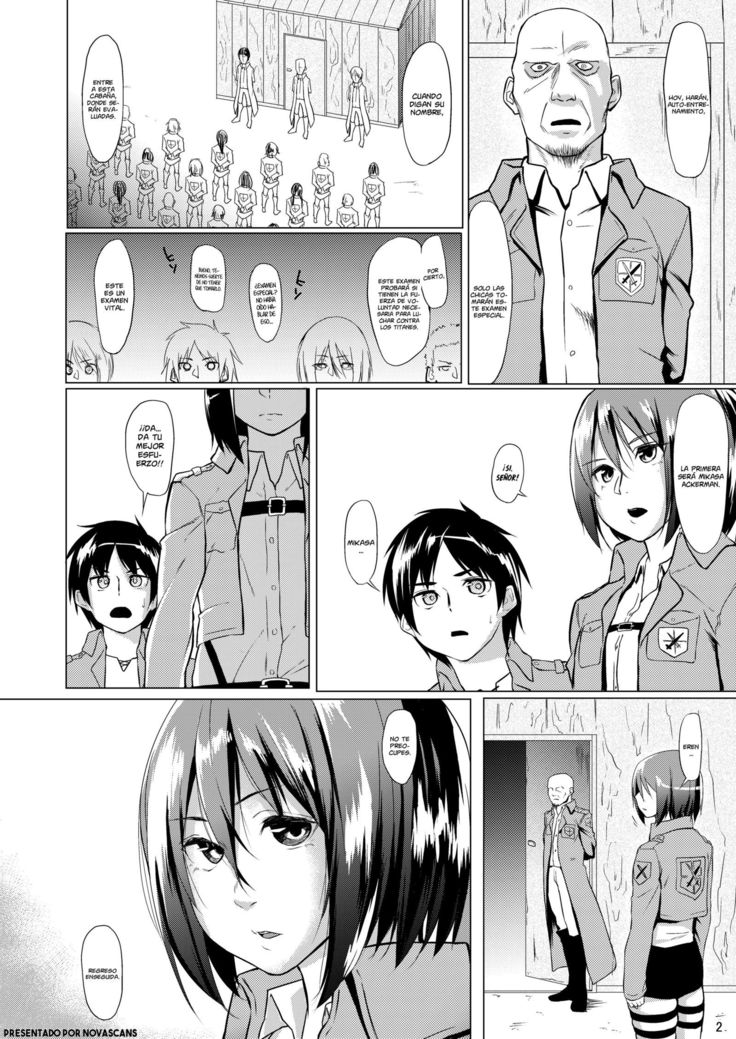 ミカサとキビシイシケン!! | El rudo entrenamiento de Mikasa