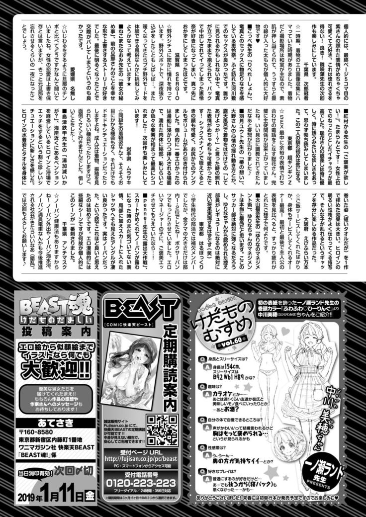 コミック快楽楽BEAST2019-01