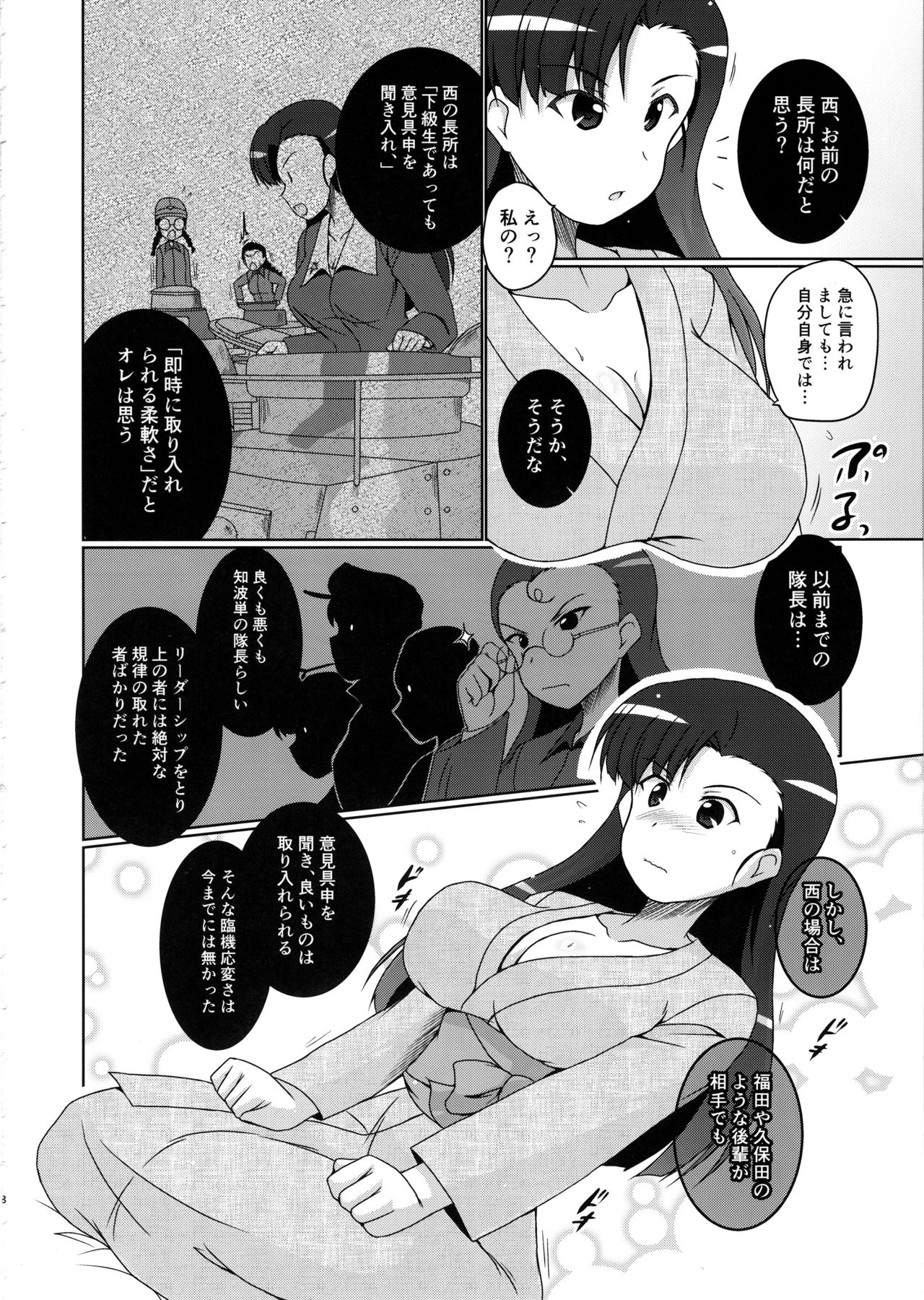 (C97) [キタガワジマ (ヨヒノリ)] 西隊長と夜の戦術特訓です! (ガールズ&パンツァー)