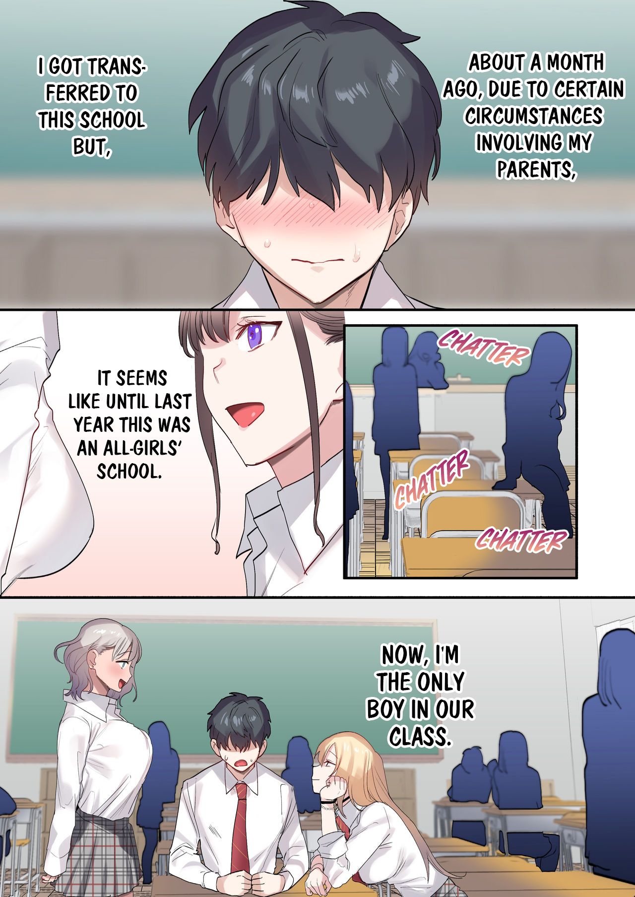 [ねやぐるい] クラスで男は僕一人！？～可愛いあの子達に囲まれて～ [英訳]