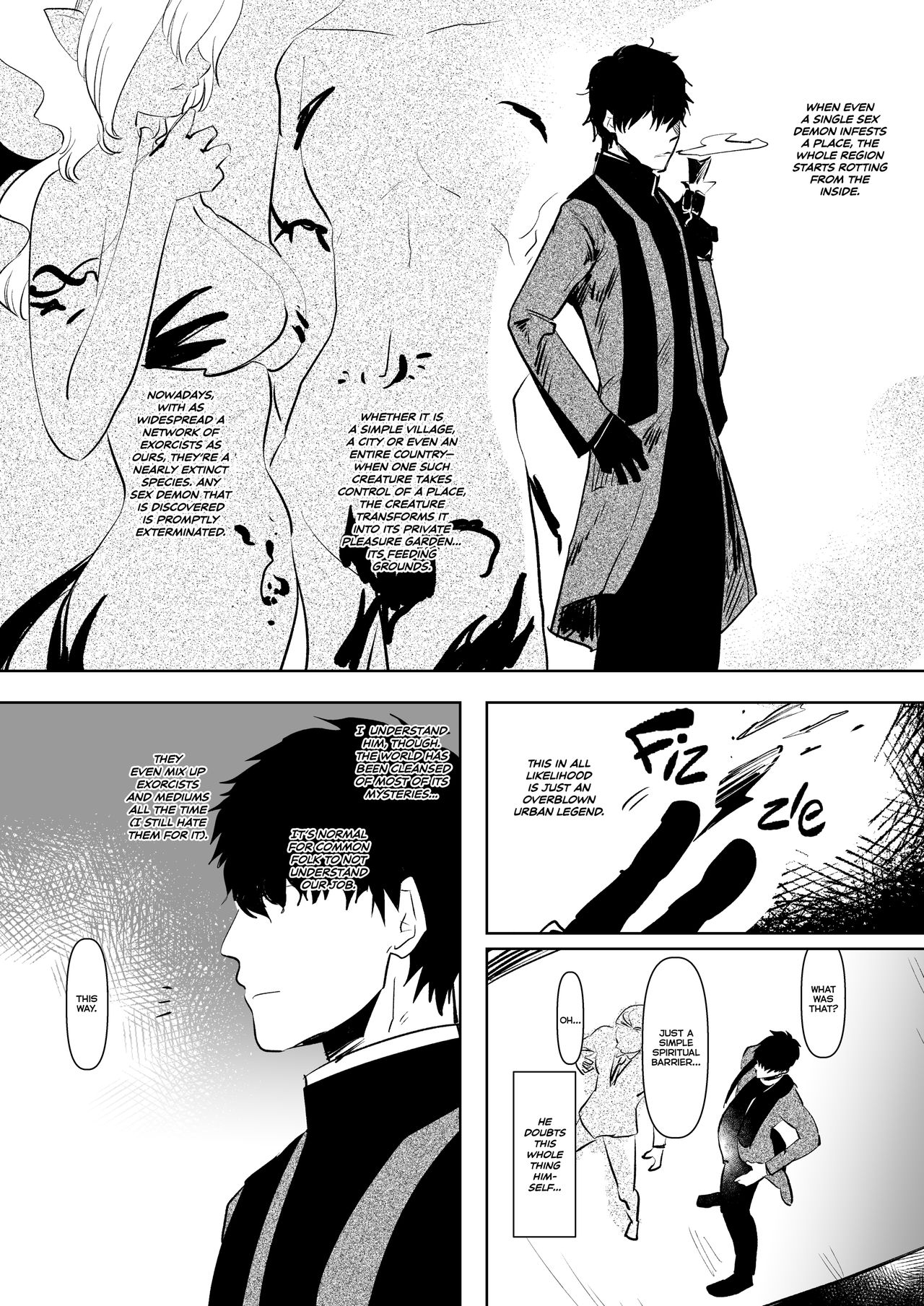 [愛昧亭 (愛昧亭うまみ)] 淫魔のふたなりチ○ポに敗北した退魔師の俺は… [英訳] [無修正] [DL版]