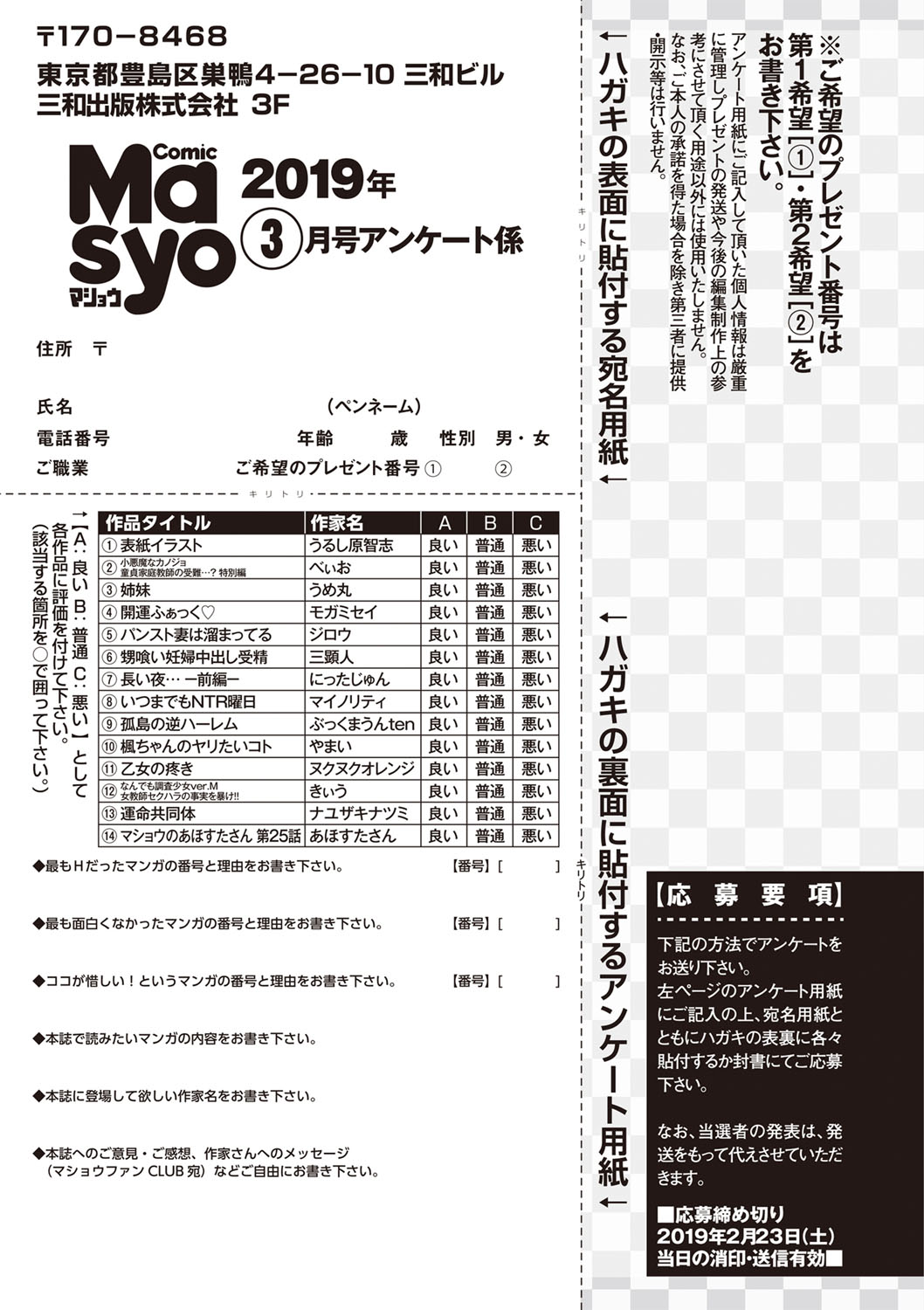 コミック・マショウ 2019年3月号 [DL版]