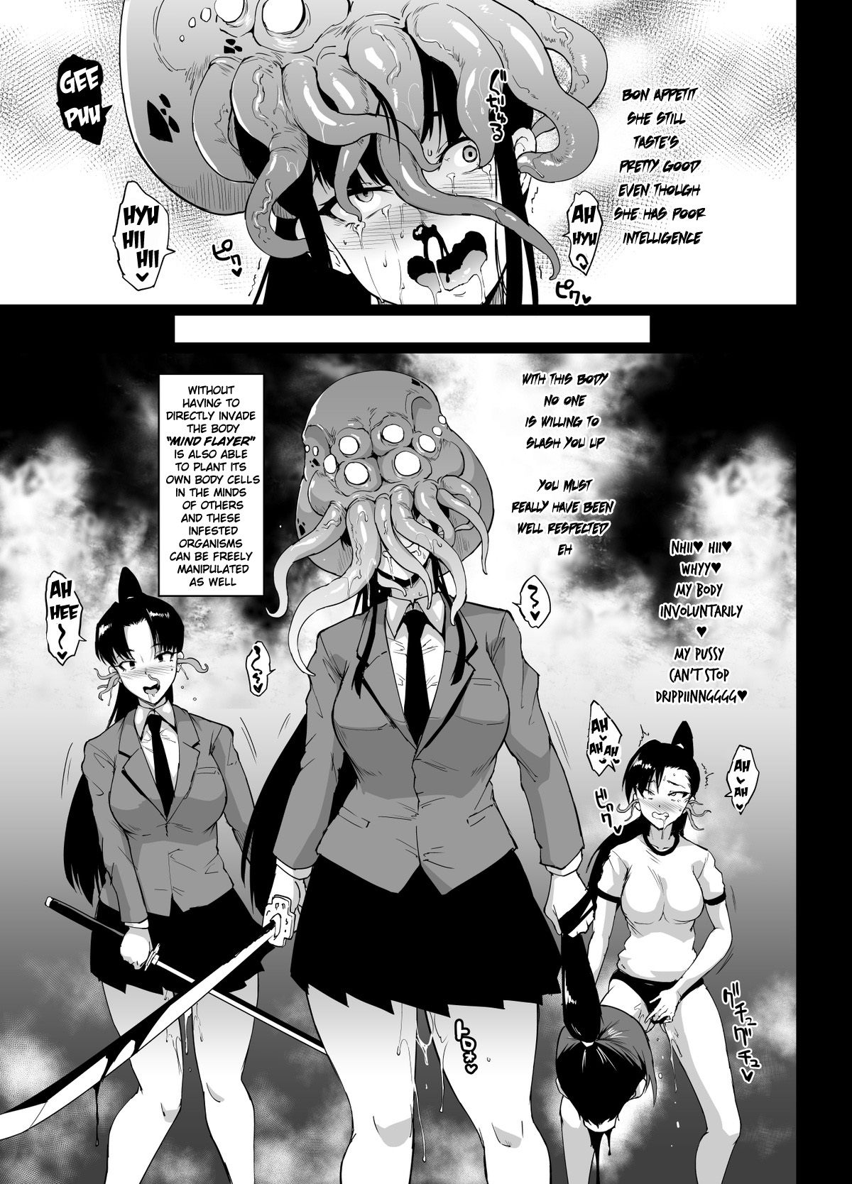 [煌野一人] ポニテJK退魔部ラクガキ その7-10 [英訳]