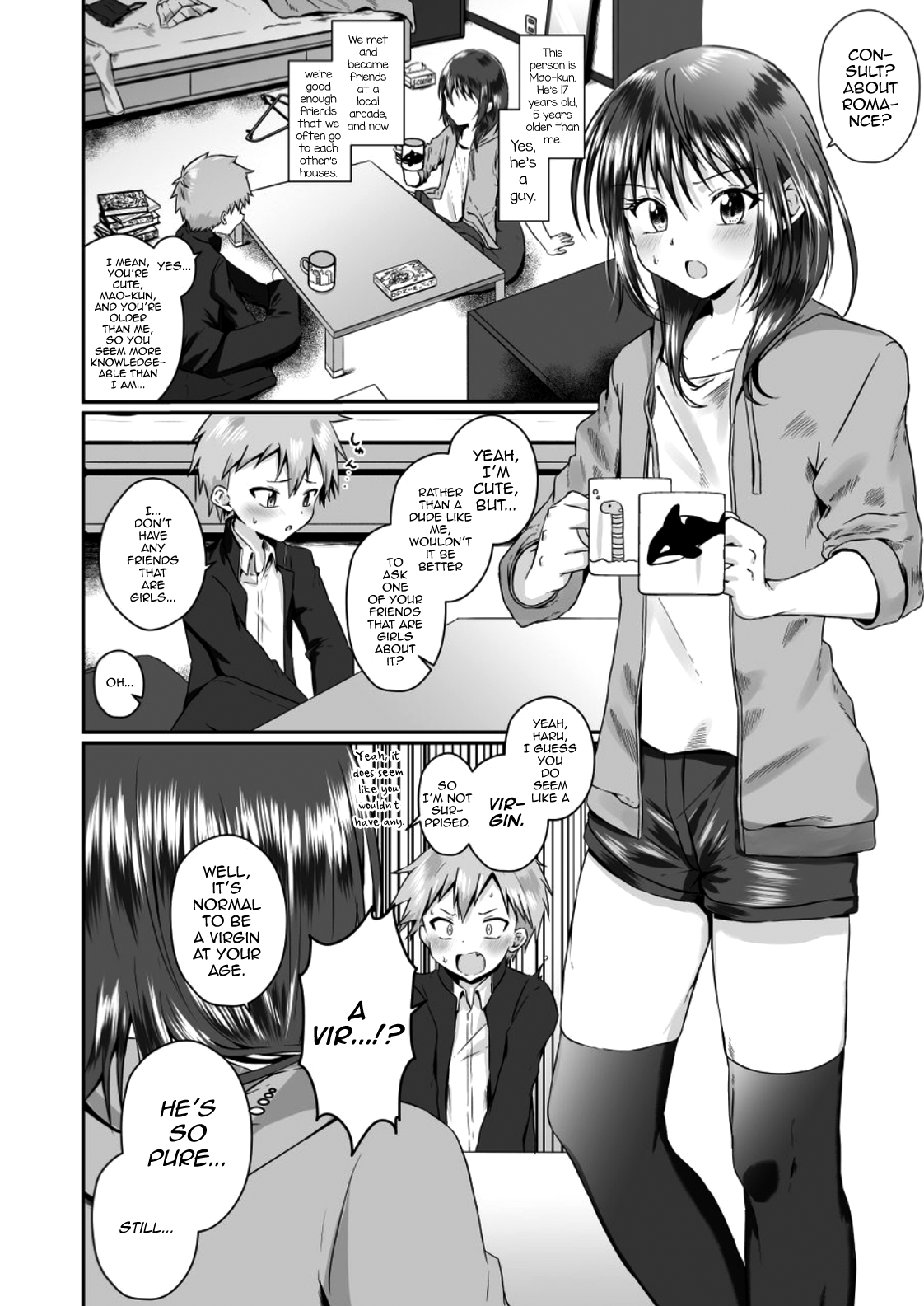 [ぺこ連盟 (こーすけぽけ)] ちょっとSなおねえさん(♂)に男の子が掘られる話 [英訳] [DL版]