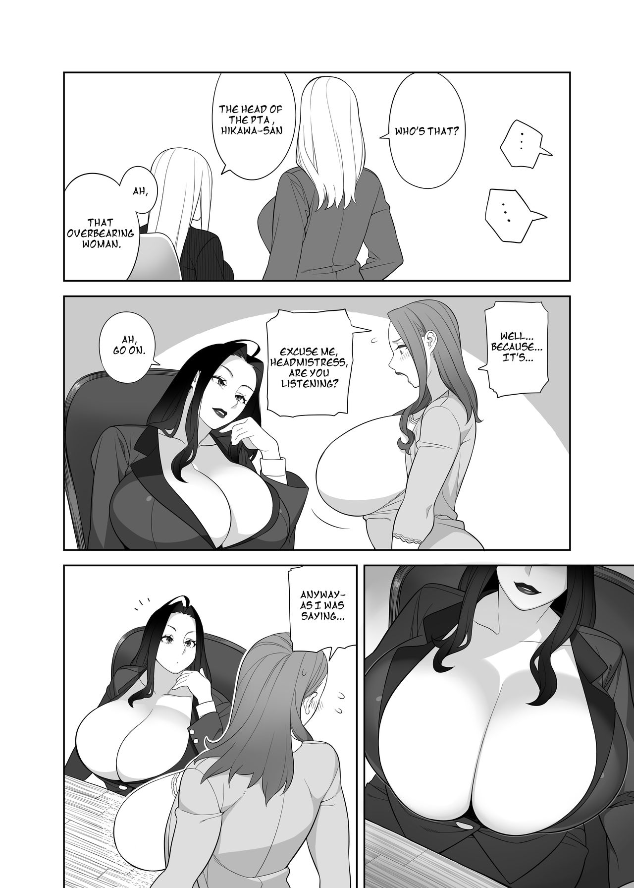 [サンゲリ屋 (左利き)] 爆乳淫母は学園長の女 [英語] [DL版]