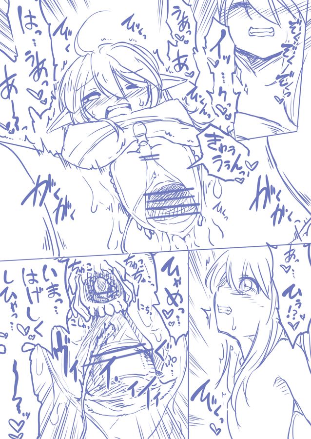 [黒神ま]妖精さんをひたすら執拗にクリ責めする落描き漫画