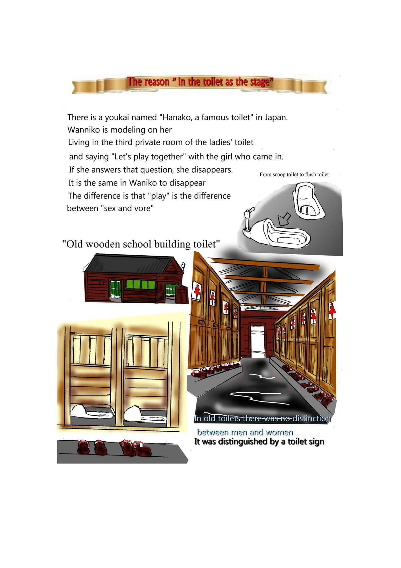 タブーの女の子のバスルームにいるワニコ