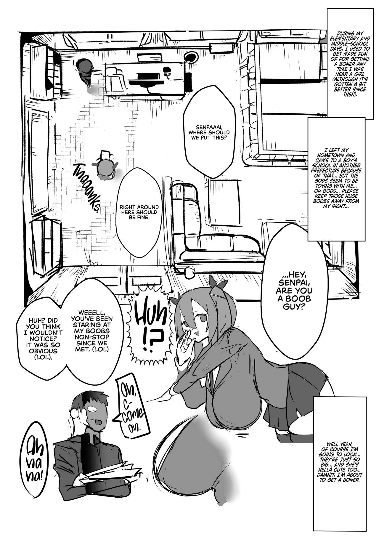 [げるまが。] 後輩が爆乳でエロ過ぎる件についてっ [英訳]