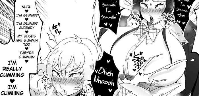 [湯基地] 爆乳シーメールギャルJKと巨根ふたなり黒髪JK [英訳]