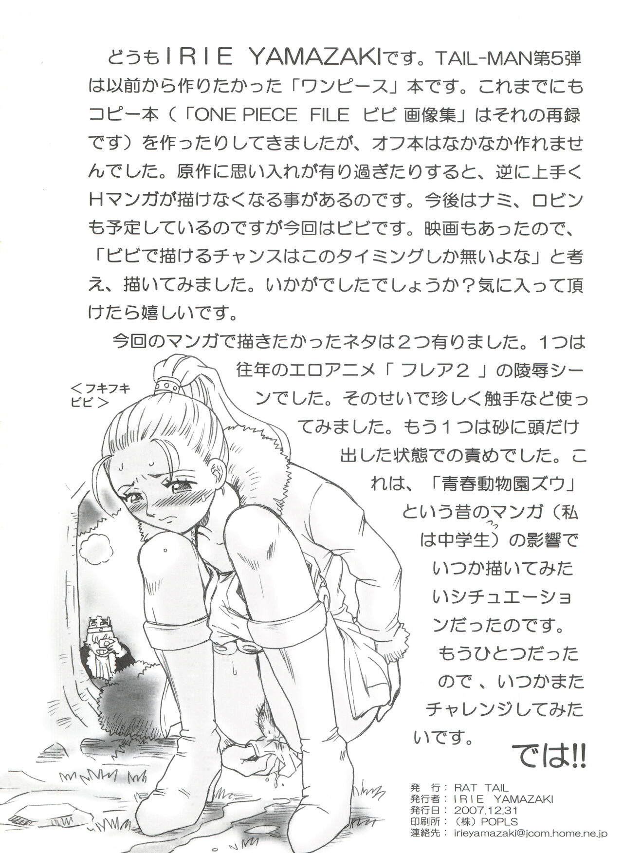 (C73) [RAT TAIL (IRIE YAMAZAKI)] TAIL-MAN NEFERTALI VIVI BOOK (ワンピース) [中国翻訳]