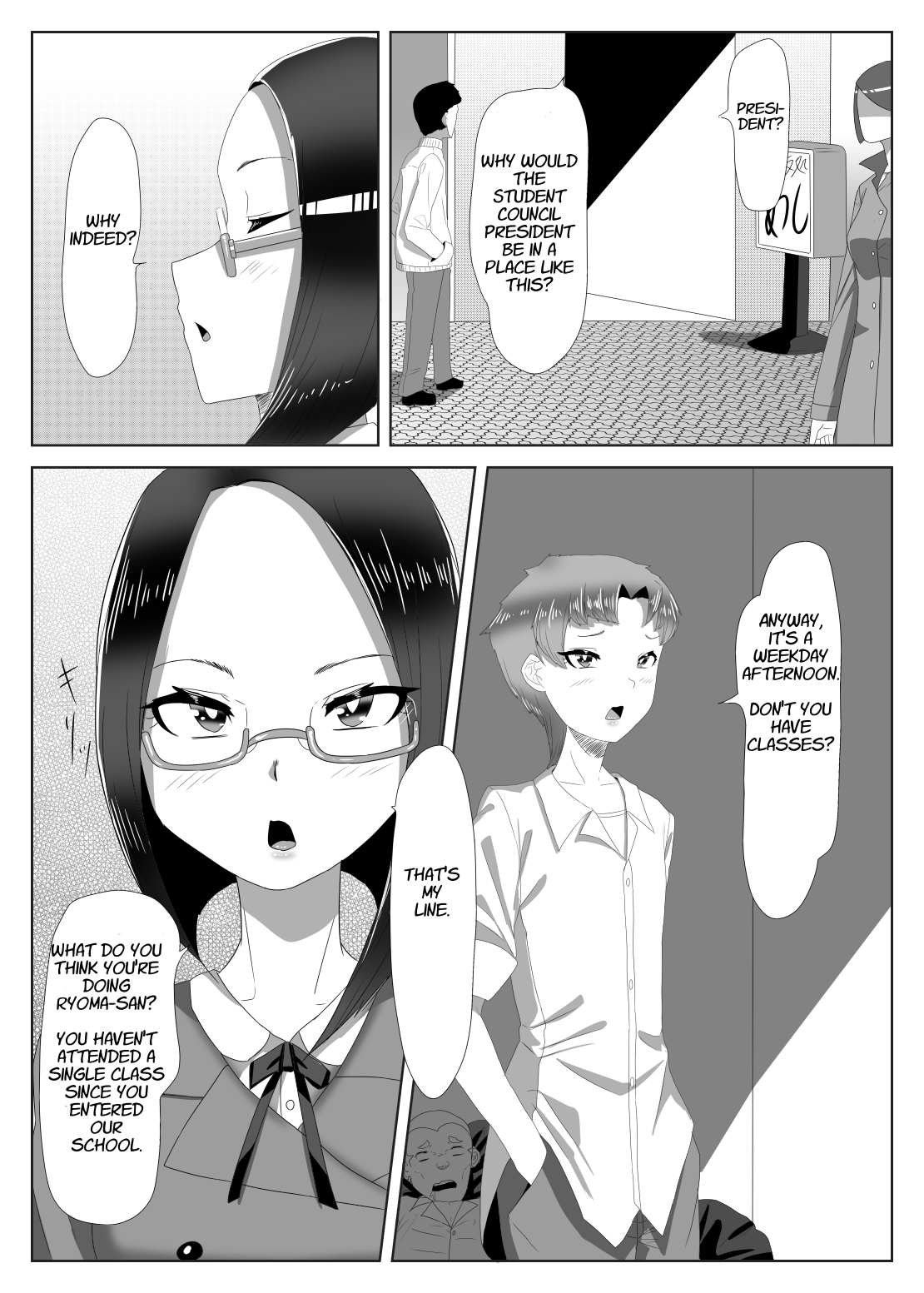 [日々草話 (アパッチ)] ふたなり生徒会長の不良男の娘更生計画1 [英訳]