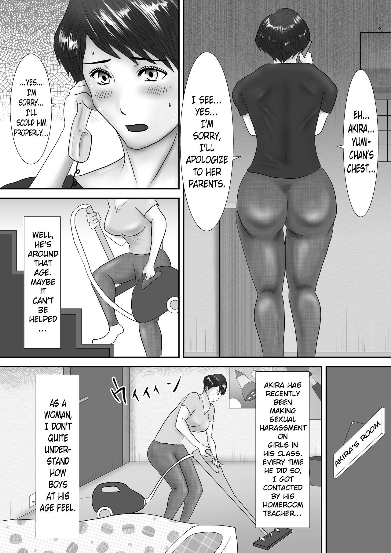 [汚電せんせい] 母が土下座した日 ～鬼畜息子に堕とされた勝気な母～ [英訳]