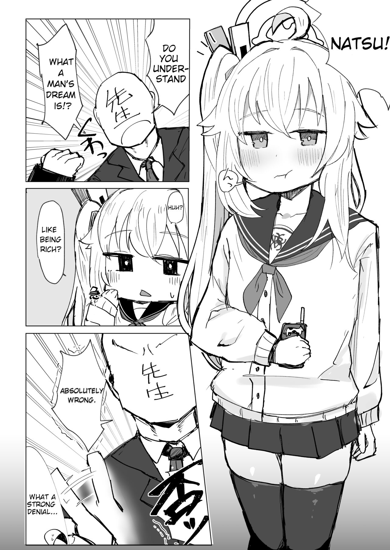 [ロリっ子大好きクラブ] 好感度MAXのナツにロマンとかそういう感じの事言ってエッチする話 (ブルーアーカイブ) [英訳] [DL版]